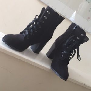 Lace up heel booties